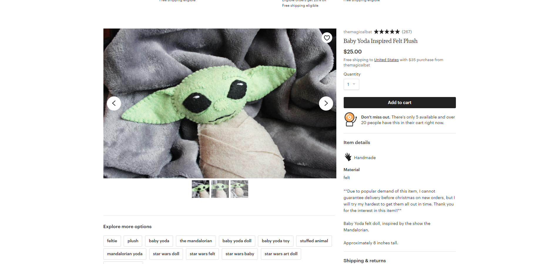 Buy Baby Yoda Toy 2019